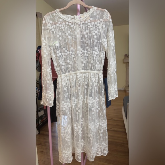 White Floral Embroidered Sheer Top